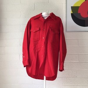 Pendleton virgin wool bright red shirt